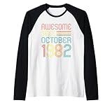 Photo Gallery awesome since october 1982 retro 43rd birthday 43 years old maglia con maniche raglan Photo Gallery awesome since october 1982 retro 43rd birthday 43 years old maglia con maniche raglan