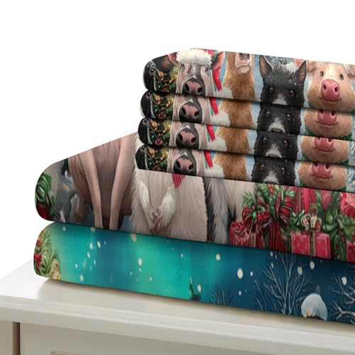 Housse de couette animaux de Noël 135x200 microfibre - 7