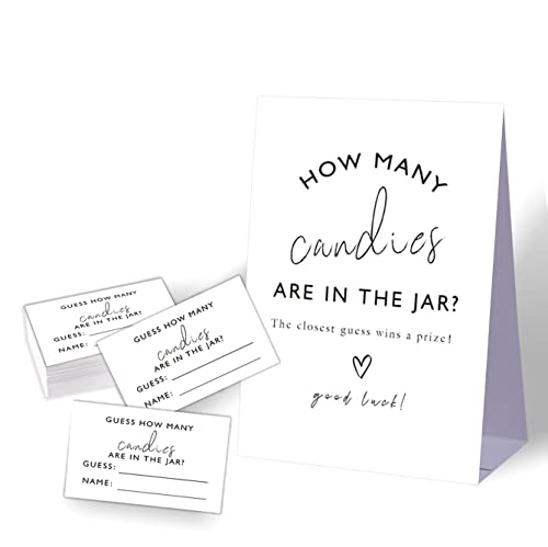 Zhminz Guess How Many Candies Baby Shower Game, Neutral Baby