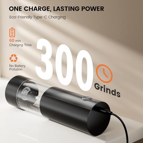 Electric Salt And Pepper Grinder Set, Rechargeable Automatic Salt & Pepper Mill With External Coarseness Adjustment, Led Light, Dust-Proof Base, Upgraded Larger Capacity For Home And Kitchen(2 Pack) - 2