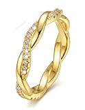 Adramata Anillos Mujer Anillo de Compromiso Anillo Dorados Joyas Regalos
