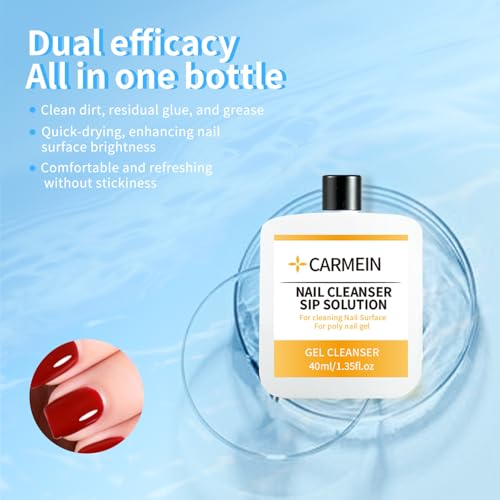 Image of Poly Gel Slip Solution & Nail Cleaner - Professional Polyester Nail Gel Surface Cleaner for Nail Care (3pcs)40ml /1.35 fl oz
