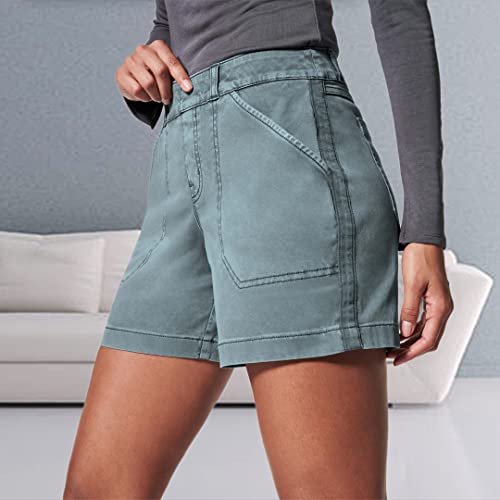 Gym Shorts Women Hiking Shorts With Pockets Summer Casual Plus Size Athletic Shorts Chino Bermuda Short Pants High Waisted Running Jean Shorts Stretch Twill Shorts Women 6 Inch Pull On Blue Xxxxl #TOP4