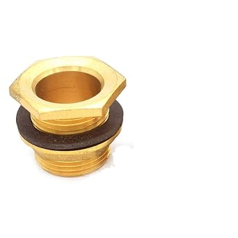 1PC Brass Water Tank Connector 1/2"" 3/4"" 1"" BSP Threaded Male Pipe Plumbing Fittings Bulkhead Nut Jointer Size 1/2"", 0.5 Inch