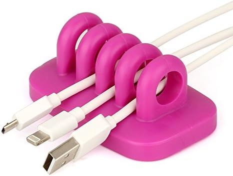 Idealstanley Cable Clip Holder Weighted Desktop Cord Management Fixture (IDEST) (Pink)
