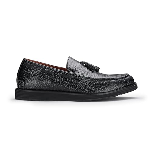 Image of Ferro Aldo Men's Premium Moc Toe Loafers | Casual & Dress Styles with Tassels & Horsebit Buckles