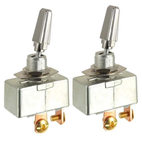 HUAREW 50 Amp 12V Heavy Duty Toggle Switch SPDT 2 Position ON/Off Rocker Switch, Automotive Toggle Switch with Metal Screw Terminals for Auto Car Boats - 2 Pack by HUAREW - Used condition - US$9.85