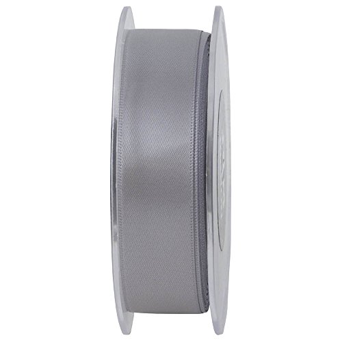 Jam Paper Double Faced Satin Ribbon - 7/8 Inch Wide X 25 Yards - Silver - Sold Individually #TOP4
