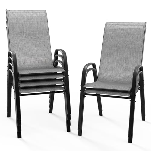 Bonnlo Lot de 6 Chaises de Jardin Empilables