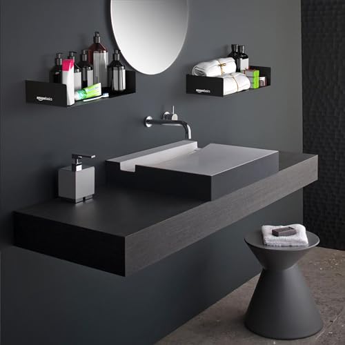 amazon basics Heavy Duty Wall Mounted Metal Bookshelf | CD DVD Storage Display for Home | Set of 2 | Black amazon basics Heavy Duty Wall Mounted Metal Bookshelf | CD DVD Storage Display for Home | Set of 2 | Black