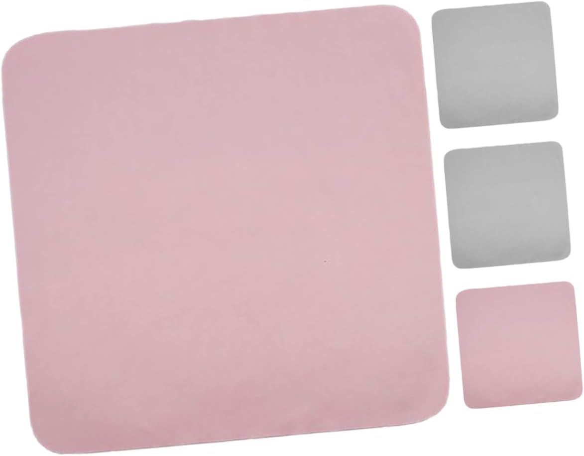 UPKOCH Oversized Microfiber Lens Cloth for Glasses and Cell Phones, 4pcs Cleaning Cloths in Pink and Gray, Lint-Free Eyeglass Lens Cleaner Sheets for Daily Use on Sunglasses, Camera