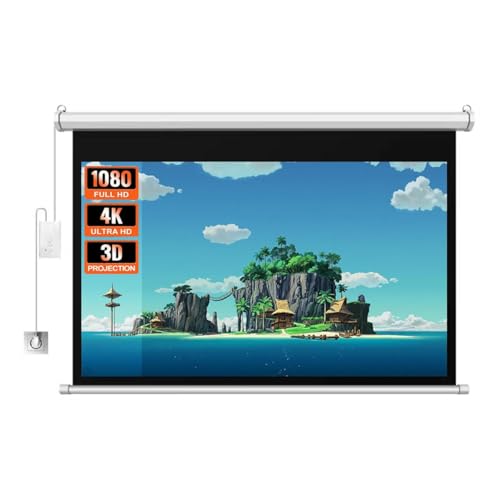 Motorized Projector Screen With Remote Control Projection Screen Wrinkle-Free Electric Movie Screen, For Home Theater Office Classroom Usage(72inch(16:9))