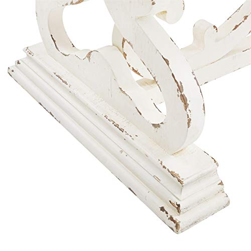 Bowery Hill Contemporary Distressed Wood Coffee Table In White #TOP1