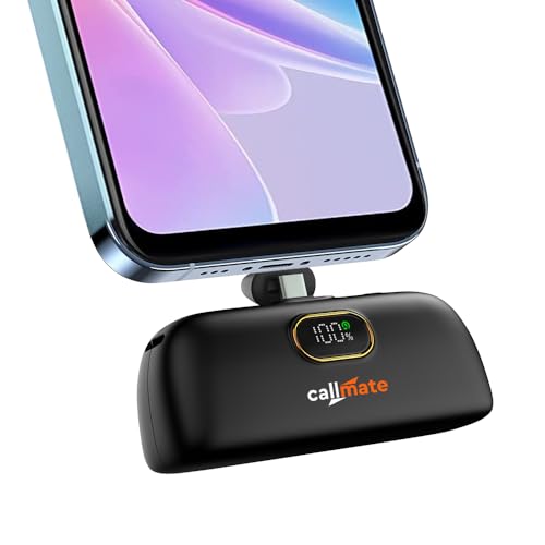 Image of CALLMATE Powernugget 5000mAh 23W Fast Charging Type C Power Bank with 23W Type C PD Input & Output, Compatible with Samsung Type C Phones, Tablets (Type-C, Li-Ion, Black)