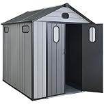 Aweather Large Multi-Purpose Garden Shed - 6ft x7ft Heavy-Duty Outdoor Storage Shed, All-Weather Tool Shed for Organizing Tools & Outdoor Equipment in Patio, Backyard & Garden