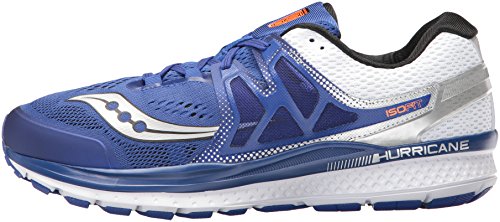 Saucony Tênis de corrida masculino Hurricane ISO 3, Azul/branco, 9.5