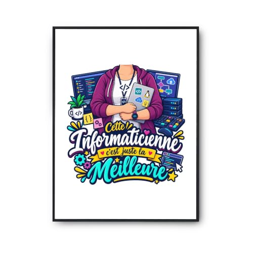 Poster Informaticienne C'est juste la Meilleure Métier | Affiche Papier Photo 310 g Finition Perlée Format Taille A4 | Décoration Murale Salon Chambre Bureau | Cadeau Crémaillère Anniversaire