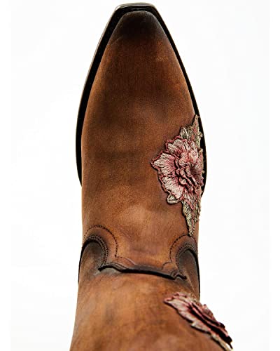 Shyanne Women's Amaryllis Cowboy Boot Snip Toe Brown #TOP5