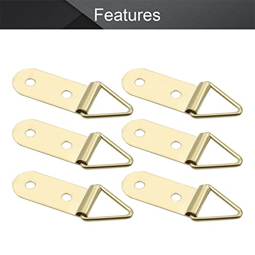 Image of MroMax 20PCS Ring Picture Frame Buckle 1.5 inch x 0.43 inchGold Tone Assortment Kit for Home Decoration Picture Frames Photo Hanging Solutions