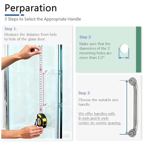 NovaNectar Glass Shower Door Handle, Bathroom Shower Door Replacement Handles, Back to Back 304 Stainless Steel Pull Hardware for Sliding, Frameless Shower Doors Handle (Gold, 6 inch) by NovaNectar - Image 6