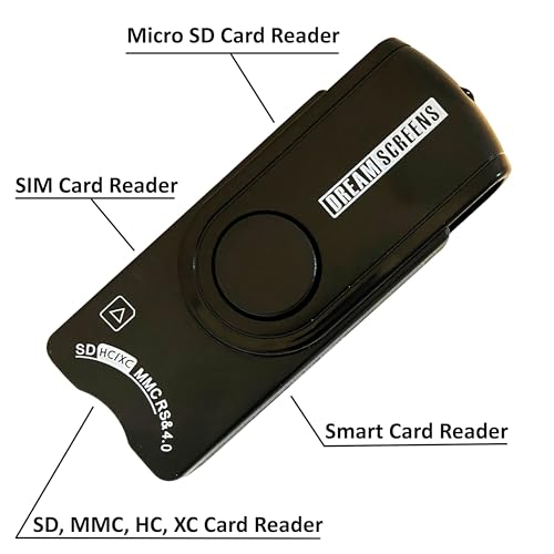Dreamscreens USB SIM Card Reader Multi-Media SD TF MMC with Micro and Nano SIM Adapters and SIM Editing and Text Recovery Software - Thumbnail 3