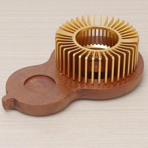 Calentador de tetera de aluminio negro con soporte de vela para infusiones 7