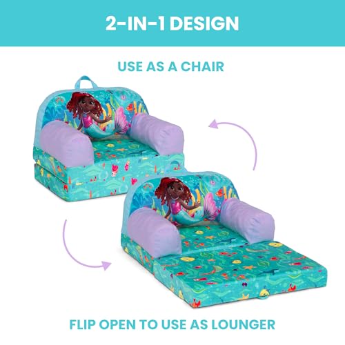 Image of Delta Children - Disney Junior's Ariel Cozee Buddy Flip-Out Kids Chair, Blue