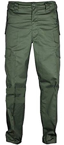 Image of Mens Cargo Combat Trousers Heavy Duty 6 Pockets with Inside Leg 29 Inches (32, Olive)