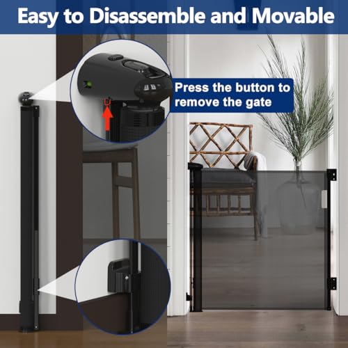 137 Inch Extra Wide Retractable Baby Gates 35″ Tall Extra Long Dog Gate Large Pet Gate Wide Opening Indoor Mesh Child Safety Gates for Dogs, Stairs, Doorways, Hallways, Outdoor (Black) 137 Inch Extra Wide Retractable Baby Gates 35″ Tall Extra Long Dog Gate Large Pet Gate Wide Opening Indoor Mesh Child Safety Gates for Dogs, Stairs, Doorways, Hallways, Outdoor (Black)