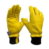 SKYDEER Premium Full Deerskin Leather Soft Winter Gloves, Extra Warm 100G 3M Thinsulate, Thermal Insulated Gloves (SD2210KW/L, Large)
