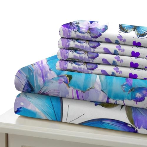 Housse de couette papillons bleus en microfibre de qualité supérieure - 7