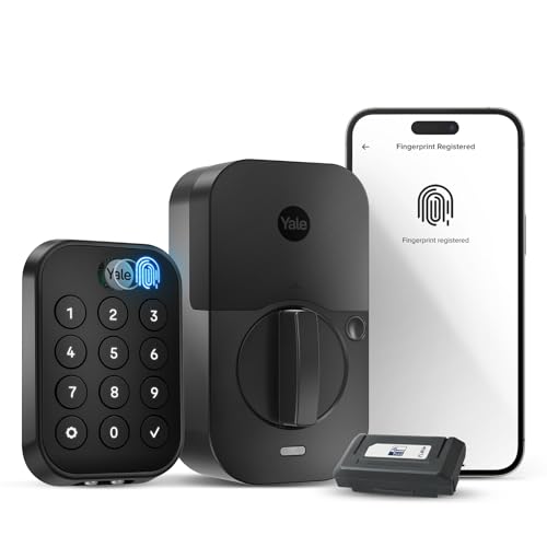Yale Assure Lock 2 Touch Deadbolt, Black Suede Key-Free Smart Entry Door Lock with Z-Wave (ZW3) Connected Touchscreen Keypad for Code Entry and Remote Access, YRD430-F-ZW3-BSP