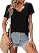 LilyCoco Women's Backless Short Sleeve Tops V Neck Twist Back Criss Cross T Shirts Black XX-Large
