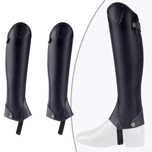 Protège-jambes équestres en microfibre et cuir de protection