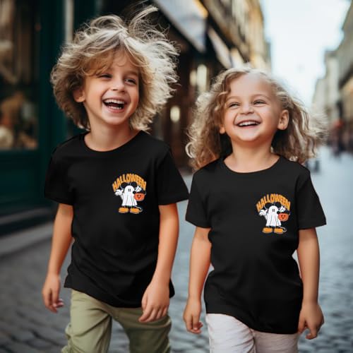 Toddler Halloween Shirts Girls Boys Pumpink Mouse Graphic Tshirt Ghost Spooky Season Tee Shirt Baby Short Sleeve Tops2