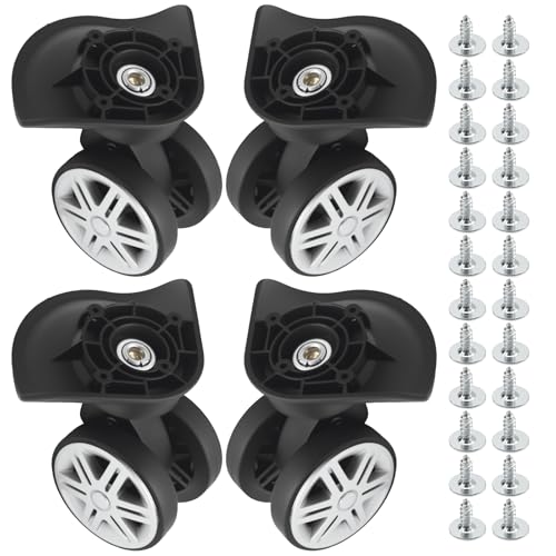 JUUDDENPARTS 2 Pairs Suitcase Wheels Replacement Multi-functional Luggage Wheel Replacement PVC and Stainless Steel Design Suitable for Travel and Business Suitcases