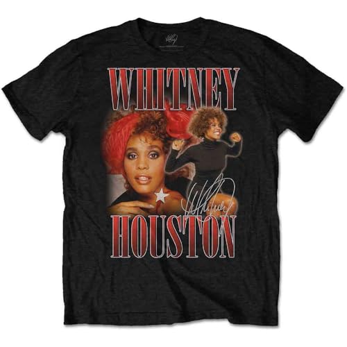 Image of Rock Off Whitney Houston Mens T-Shirt - S - 90s Homage Black