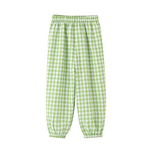 Image of BINIDUCKLING Toddler Pull Up Loose Gingham Girls Pants