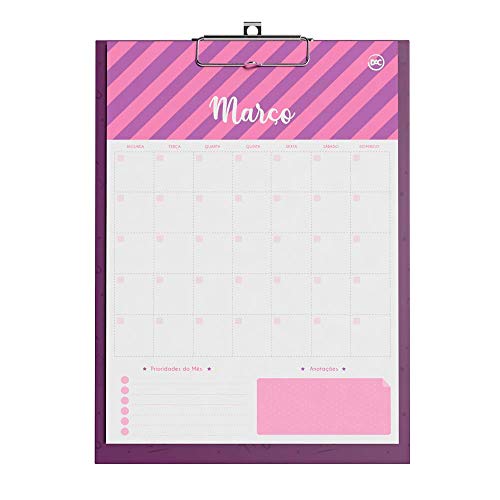 DAC Prancheta Calendário Planner 12 Folhas Personalizadas - Signos, Roxo, 3101RX