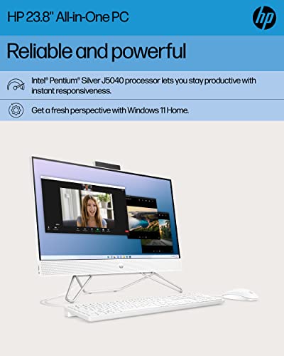 Hp All-In-One Bundle Pc, Intel Pentium Silver Processor, Intel Uhd Graphics 605, 8 Gb Sdram, 256 Gb Pcie Ssd, Full Hd Display, Windows 11 Home Os, Dual Computer Speakers, Wi-Fi (24-Cb0120, 2022) #TOP1