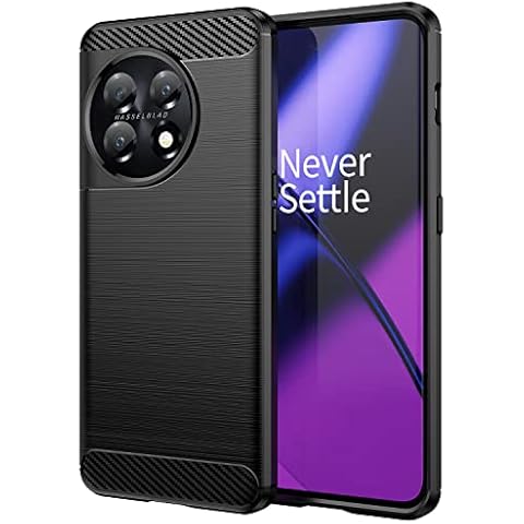 Avesfer for OnePlus 11 Case Lightweight Shock Absorbing Slim Soft Resilient TPU Carbon Fiber Anti Impact [Scratch Resistant] Defender Protective Phone Cover for OnePlus 11 (Black) Cover