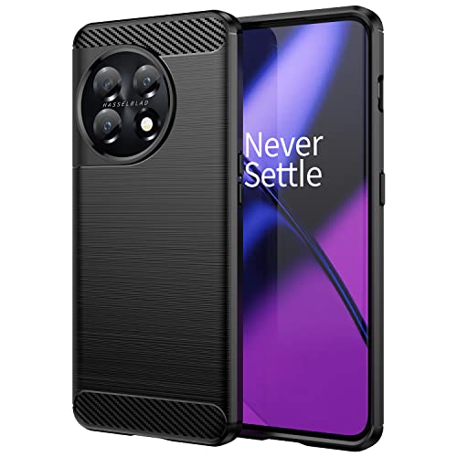 USDILU LS Case for OnePlus 11 5G Funda Uso Rudo Protector TPU Suave Durable Silicón Flexible Cover Negro