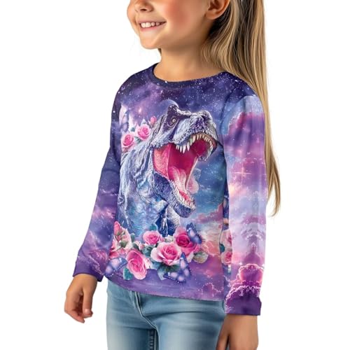 Image of WELLFLYHOM Long Sleeve T-Shirt for Boys Girls 3-16 Years Old Tee Tops Crewneck Pullover Shirts Fall Outfits