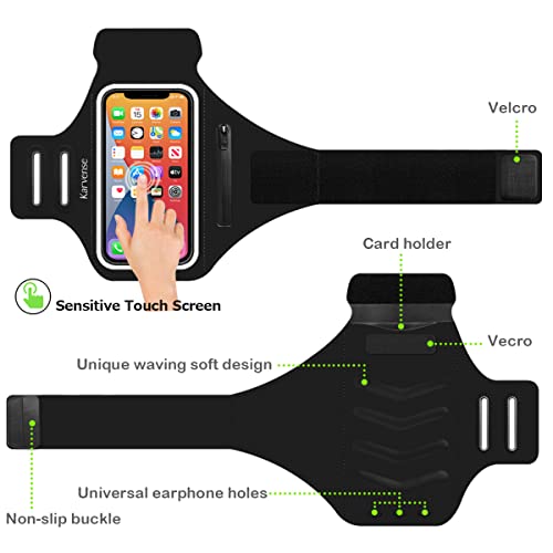 Phone Holder For Running, Karvense Phone Arm Bands For Running Exercise Workout Jogging, For Iphone Se/13 Mini/12 Mini/11 Pro/8/7/6S, Samsung Galaxy, Up To 5.4'', Cell Phone Armband With Zipper Pocket #TOP2