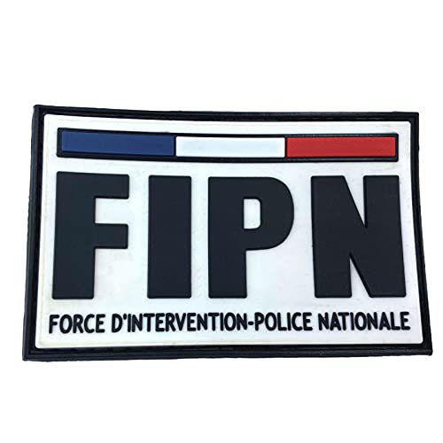 FIPN Raid Français Force d'Intervention de la Police Nationale Airsoft PVC Moral Cosplay équipe Patch (Blanc) Cover