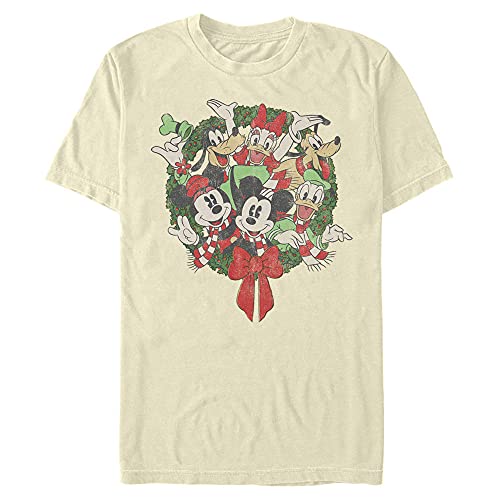 T-shirt Mickey Friends Disney crème en taille S pour homme avec motif couronne