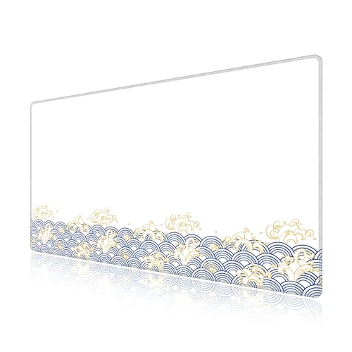 Tapis de bureau XXXL LL-COEUR Vague pour le télétravail et l'organisation du setup informatique