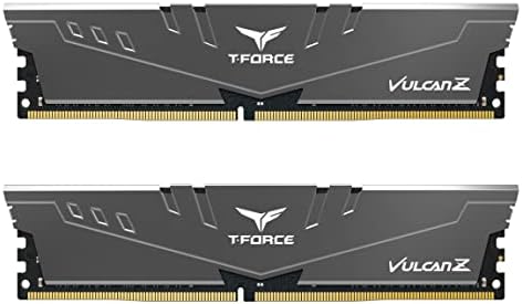 TEAMGROUP T-Force Vulcan Z DDR4 DRAM 16GB Kit (2x8GB) 3200MHz Desktop Memory Module (PC4-25600) CL16 Ram (Gray) - TLZGD416G3200HC16FDC01