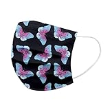 マスク 立体 立体マスク 不織布 耳が痛くならない 大きめ 不織布マスク 黒 10枚 蝶柄マスク 花柄 柄豊富 柄マスク 上品 超快適マスク カラーマスク 大人用マスク 三層構造 mask 息がしやすい 口紅が付きにくいタイプ 飛沫防止(10pc-05)