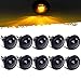 Partsam 10x Truck Trailer Boat 3/4" Amber Round Led Marker Light Grommet Smoked Replacement for Jeep/Ford/Dodge/Chevy/GMC Pickup Truck Amber LED 3/4" Mini Auxiliary Turn Signal Light Lamp